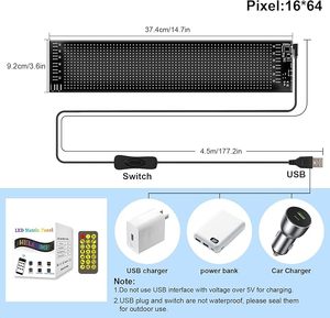 DIY Car Window Colorful Eyes Soft <strong>LED</strong> Screen Dynamic Smart Stick Lamp Programmable Flexible Matrix Screen Display - Product Image 5