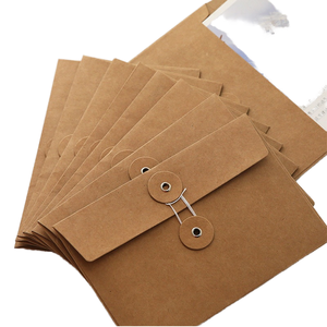 Benutzer definiertes Kraft-Portfolio mit Knopf-und Schnur verschluss Brown Paper Envelope Bag für Post verpackungen Kraft Envelope Packaging - Product Image 1