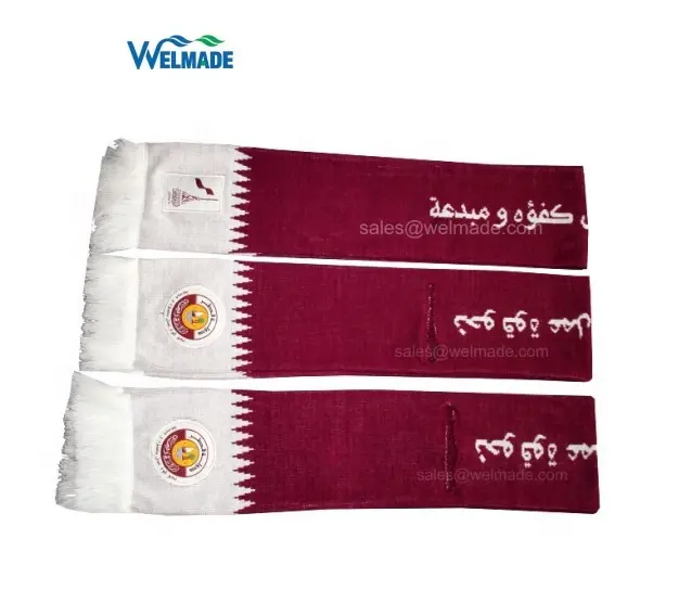 Sciarpa in maglia acrilica bandiera Qatar sciarpa per festa nazionale