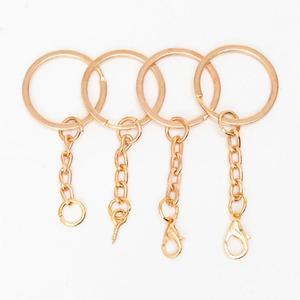 YS 200 Pcs/Lot Metal Key Rings Key Chains With Lobster Clasps Gold Color Tone Split Rings KeyChains <strong>Match</strong> DIY Making Accessories - Product Image 1