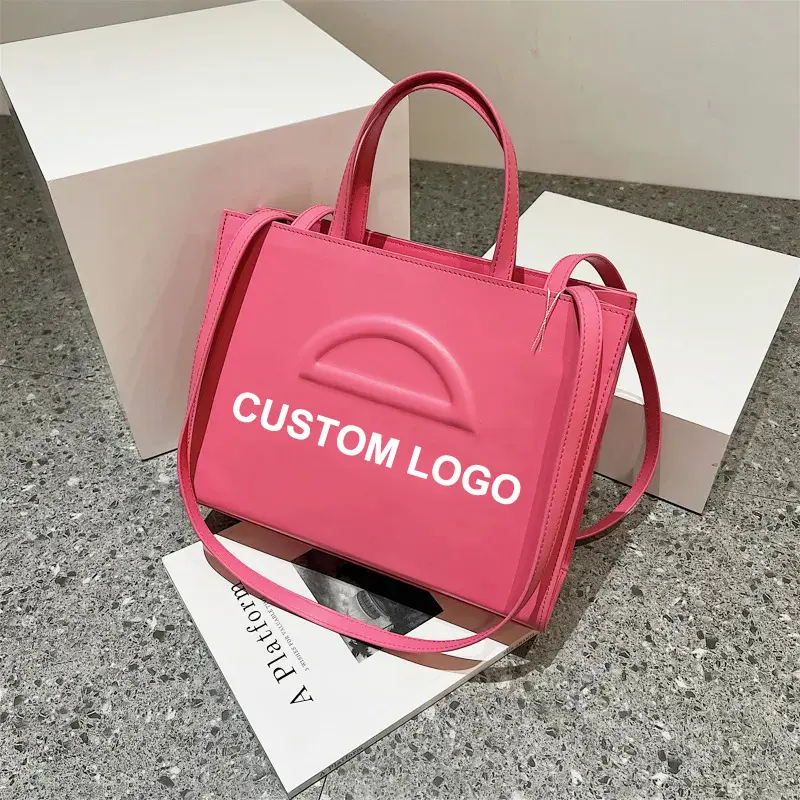 Tas Tote merek terkenal kulit PU dompet selempang dan tas tangan desainer kustom Logo bahu ibu dan mini Tel Tote tas tangan