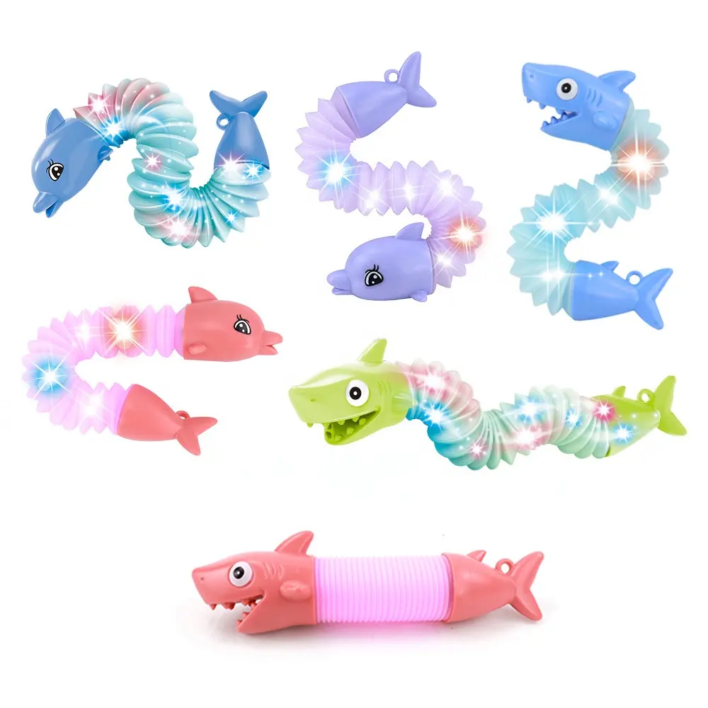 Tubos sensoriales para aliviar el estrés para niños y adultos, juguete creativo de tubos con iluminación luminosa de animales, Primavera