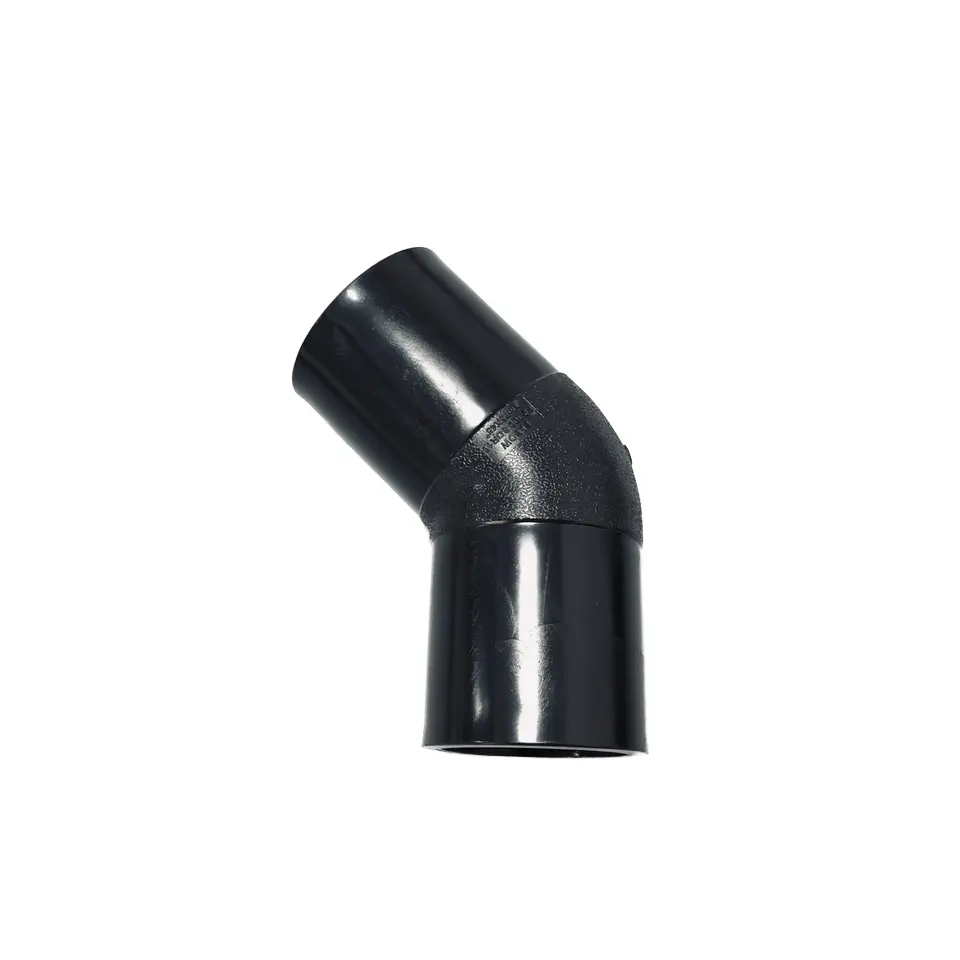 ISO4427 fusión a tope Venta De fábrica soldadura 45 codo cabeza redonda HDPE accesorios para conectar las tuberías de agua