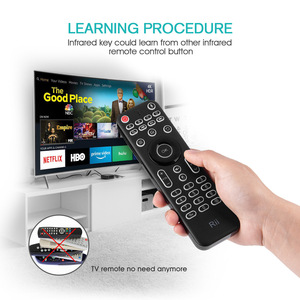 Siyah kablosuz mini klavye RII MX9 akıllı 2.4 için android tv kutusu Ghz hava fare uzaktan kumanda fabrika - Product Image 6