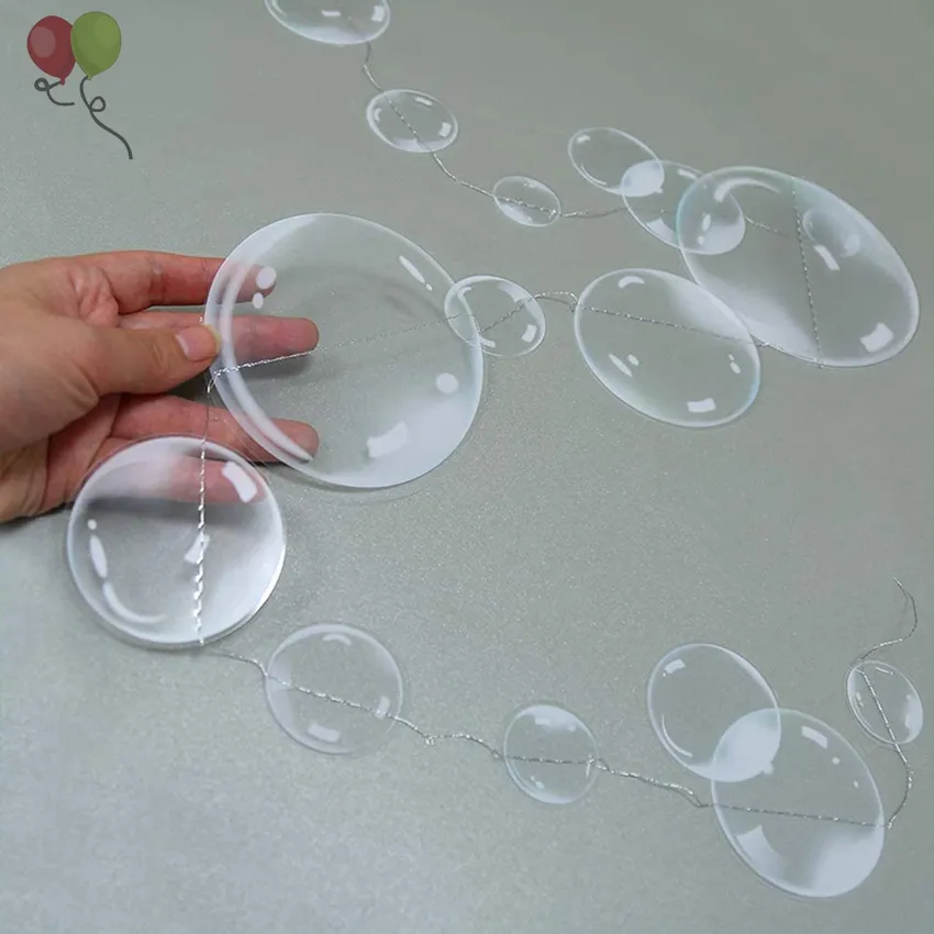 Guirlandes bulle transparente pour décorations de fête, bulle suspendue de bulles flottantes, arrière-plan, fête sirène K240, 12 pièces