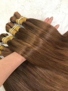 未加工のバージンヘアエクステンションCabello Humanoナチュラルブラウン未加工ブラジルのバージンレミー人毛バルク