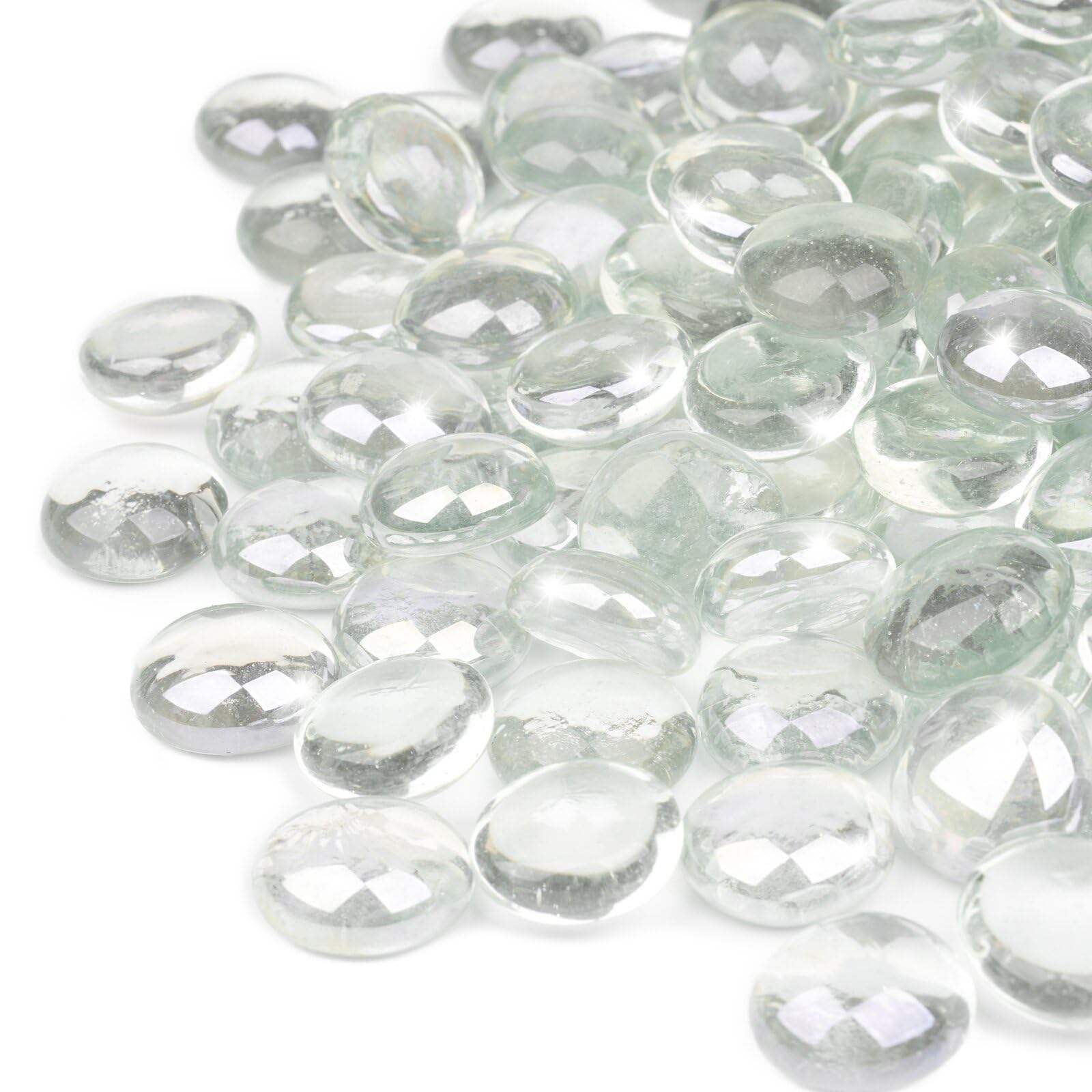 Galet de verre plat transparent