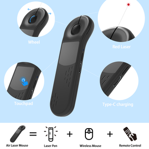 2-in-1 USB Typ C Wireless Presenter mit Laserpointer Remote PowerPoint Clicker Lautstärke regler und Slide Advancer