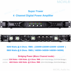 10400 vatios profesional 4 canales de alta potencia 9200W amplificador Digital función de puente conducir conjunto lineal acústica 5200W 4Ohm - Product Image 2