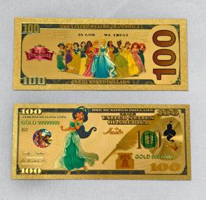 Disne Y Theme Princess Goldfolie Banknoten sammlung für Kinder geschenke-12 Stück Set ikonische königliche Charaktere - Product Image 5