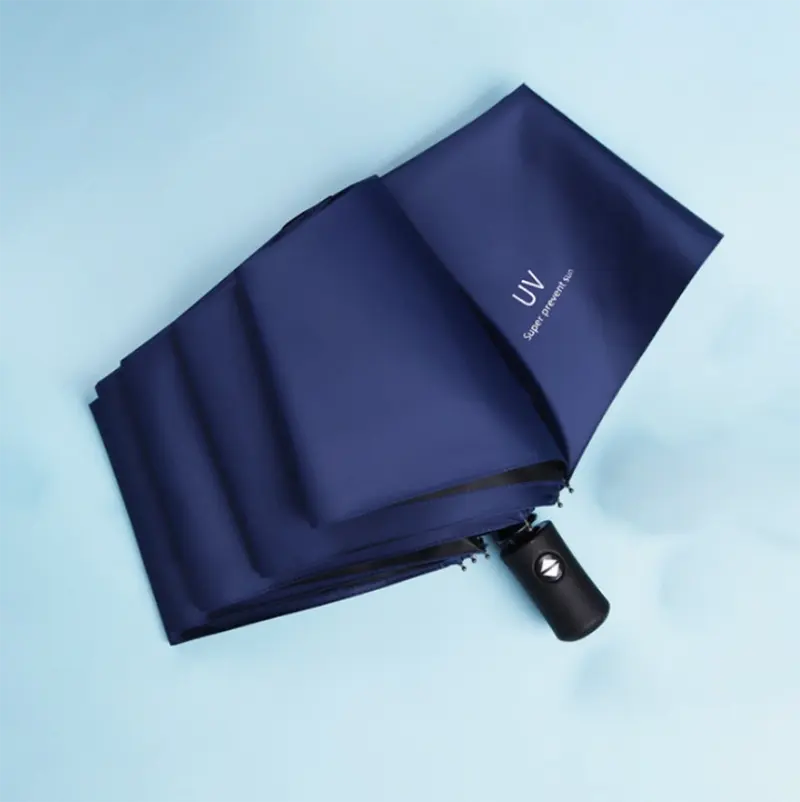 Ombrello con rivestimento nero anti-uv ombrello automatico a 3 pieghe protezione uv sombrillas uv