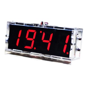 4-stelliges DIY Digital LED Clock Kit Lichts teuerung Temperatur Datum Uhrzeit Anzeige mit transparentem Gehäuse - Product Image 1