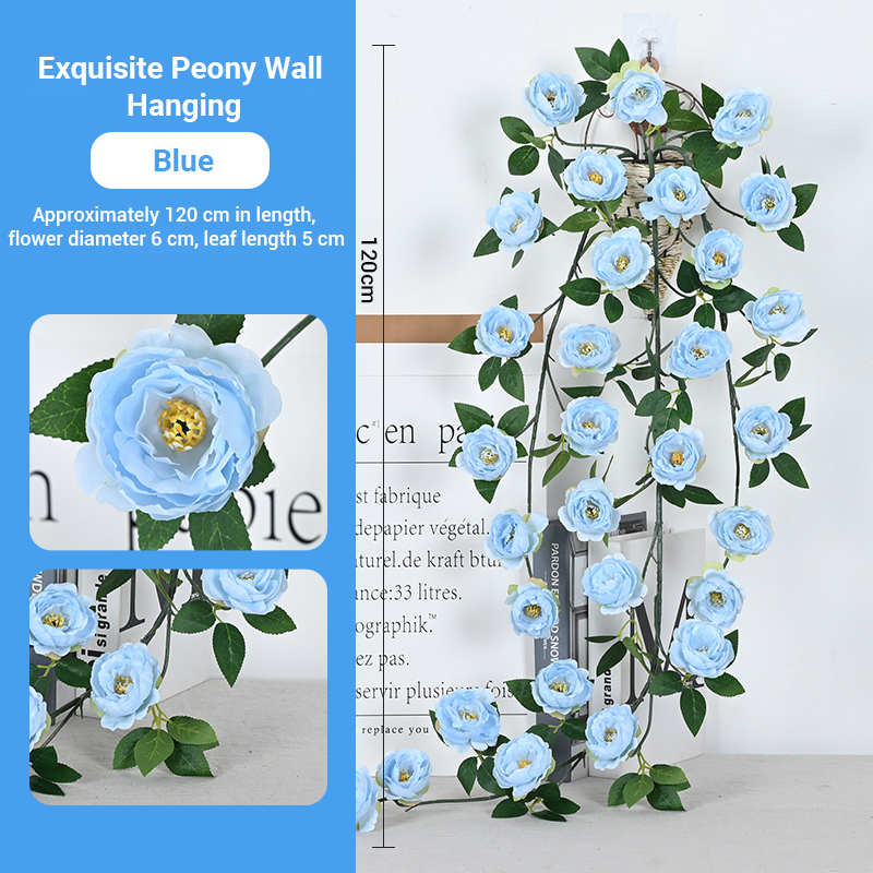 Tenture murale pivoine bleu-linglong