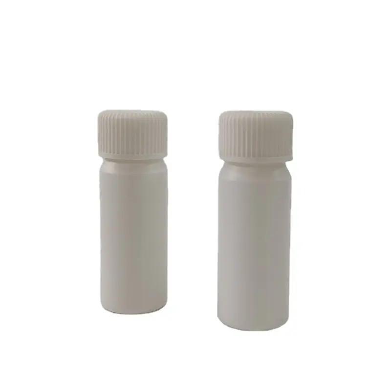 Botella de plástico HDPE con prensa, envase de cápsula blanca de 120ML