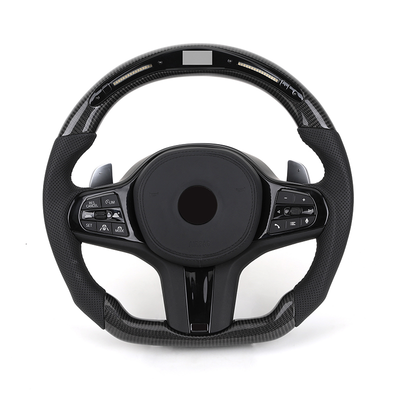 Cuir semi-perforé + Fibre de carbone + LED
