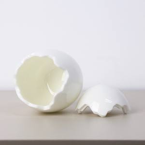 Lọ gốm hình trứng màu trắng, đồ trang trí trang trí nhà cửa, chất liệu bền chắc, bảo hành 3 năm - Product Image 4