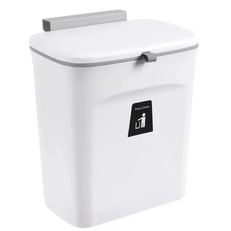 7L/9L食品ゴミ箱壁掛けリサイクルゴミ箱キッチンキャビネットドア用蓋付き