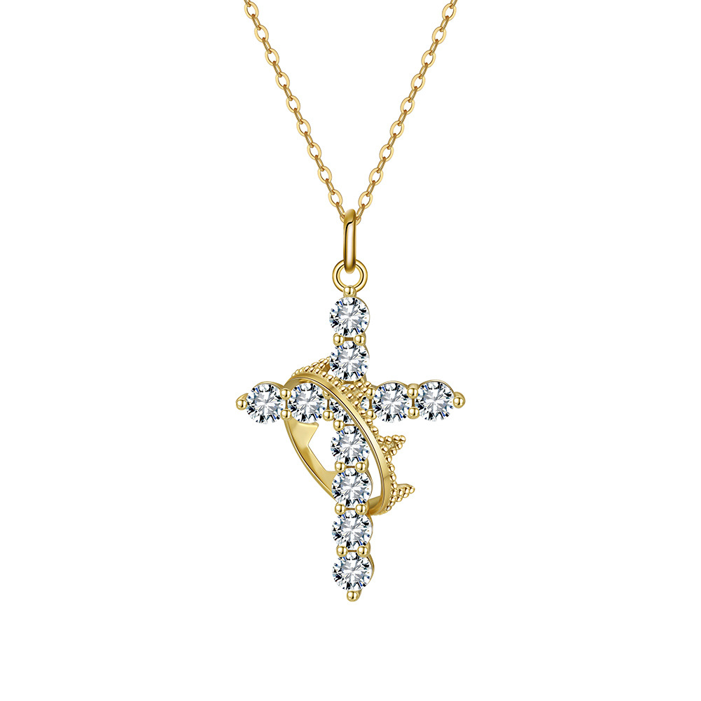 925 pure silver, electroplated 14k gold, 5a zircon, 45cm, 3.71g