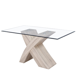 X底座玻璃桌面餐桌椅套装，价格有竞争力 - Product Image 1
