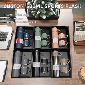 Chất Lượng Cao Thép Không Gỉ Cốc Hút Chân Không <span class=keywords><strong>Flask</strong></span> Chai Nước Bộ Quà Tặng Tùy Chỉnh Xách Tay Cách Nhiệt Nắp Phích 500Ml Trong Kho - Product Image 2