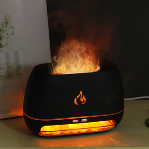 2025 Beste Qualität Tragbarer drahtloser Ultraschall 3D Feuer flammen diffusor Warmes Licht Kristall Salz Stein Luftbe feuchter für den Hausgebrauch