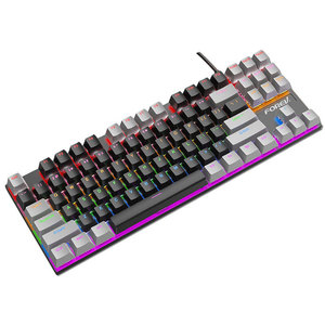 キー87キーメカニカルキーボードCyan Axis USB有線RGBゲームキーボードデスクトップPC用 - Product Image 1