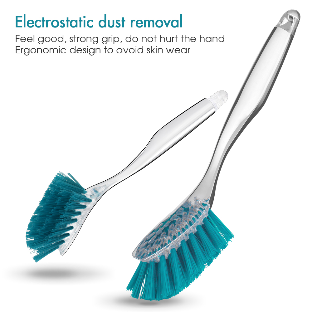 Cute Long Handle Plastic Kitchen Scrubbing Cleaning Dish Brushes Scrub Washing-up brush For Frying Pan