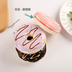 ขนมปังจําลอง pu โดนัทชั้นตกแต่งเค้ก โดนัทจําลองเด้งกลับตัวช้า ๆ - Product Image 3