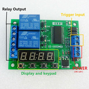 CE-IO22A02 DC 12V 2CH Multifunktions-Verzögerungsrelais-Zeit schalt uhr für SPS-LED-Motor - Product Image 2