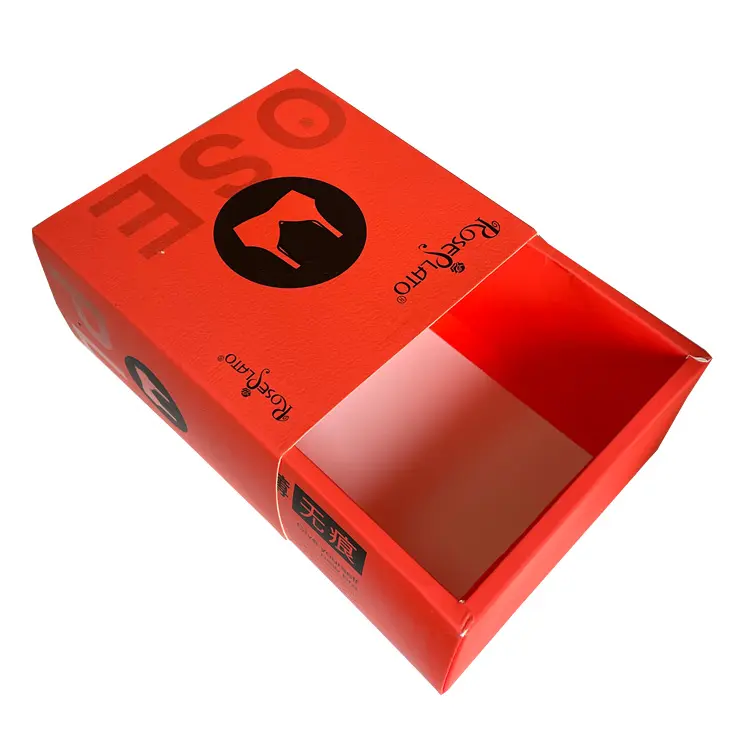Embalaje de papel de diseño gratis, caja de sujetador rojo
