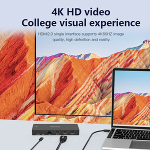 USB C HUB MST <span class=keywords><strong>DisplayPort</strong></span> kép HDTV 4K 60Hz Ba hiển thị loại C Adapter Hub 13 cổng 13 trong 1 loại C Docking Station - Product Image 5