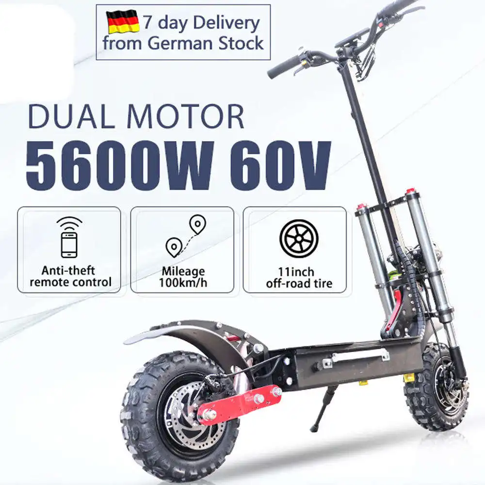 USA EU Warehouse 5600w Dual Motor Fast Speed Scooters 38ah battery long range Off Road Electrical 6000W Electric Scooter
