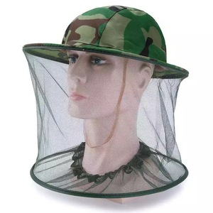 Venta al por mayor pesca al aire libre Camping repelente de mosquitos sombrero cara red insecto mantenimiento malla sombrero - Product Image 1