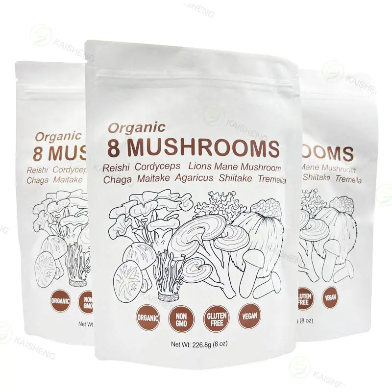 สารสกัดจากเห็ดผงผสม Maitake หอยนางรม Cordyceps Chaga Reishi ชิทาเกะแผงคอสิงโตผงเห็ดอินทรีย์