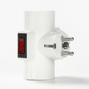 <strong>EU</strong> Standard Power <strong>Adapter</strong> European German Extended 1 to 3 Conversion <strong>Plug</strong> Conversion Socket for Home Office - Product Image 1