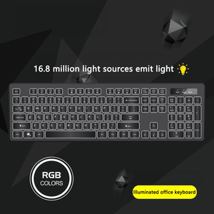 电脑通用有线键盘USB游戏键盘静音防水三色背光键盘 - Product Image 2