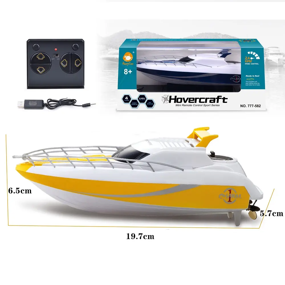 Crianças dom verão brinquedos 2.4G sem fio portátil carregamento Li-ion bateria barco brinquedo rádio controle RC Hovercraft navio