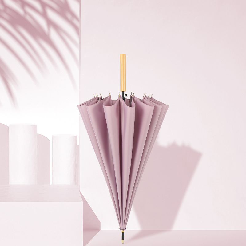Purple (straight wooden handle)