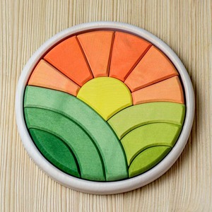 Montessori Đồ chơi giáo dục xây dựng sáng tạo hình dạng màu Stacker làm tổ Câu Đố khối cầu vồng bằng gỗ Xếp Chồng Đồ chơi - Product Image 5