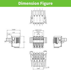 Bloques de terminales enchufables de doble nivel, Conectores eléctricos de resorte con enganche de 5,08mm, paso de 12A 320V - Product Image 2