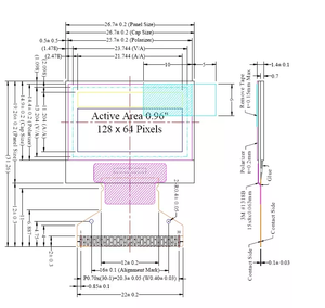 0.96&quot; Small OLED <strong>LCD</strong> <strong>Display</strong> 128x64 pixels, white, blue, <strong>I2C</strong>, SPI <strong>Interface</strong> - Product Image 6