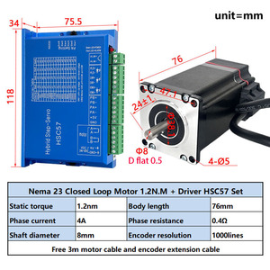 NEMA23 1.2NM/2NM/3NM Schrittmotor treiber mit geschlossenem Regelkreis 3D-Drucker Schrittmotor-Kit - Product Image 2