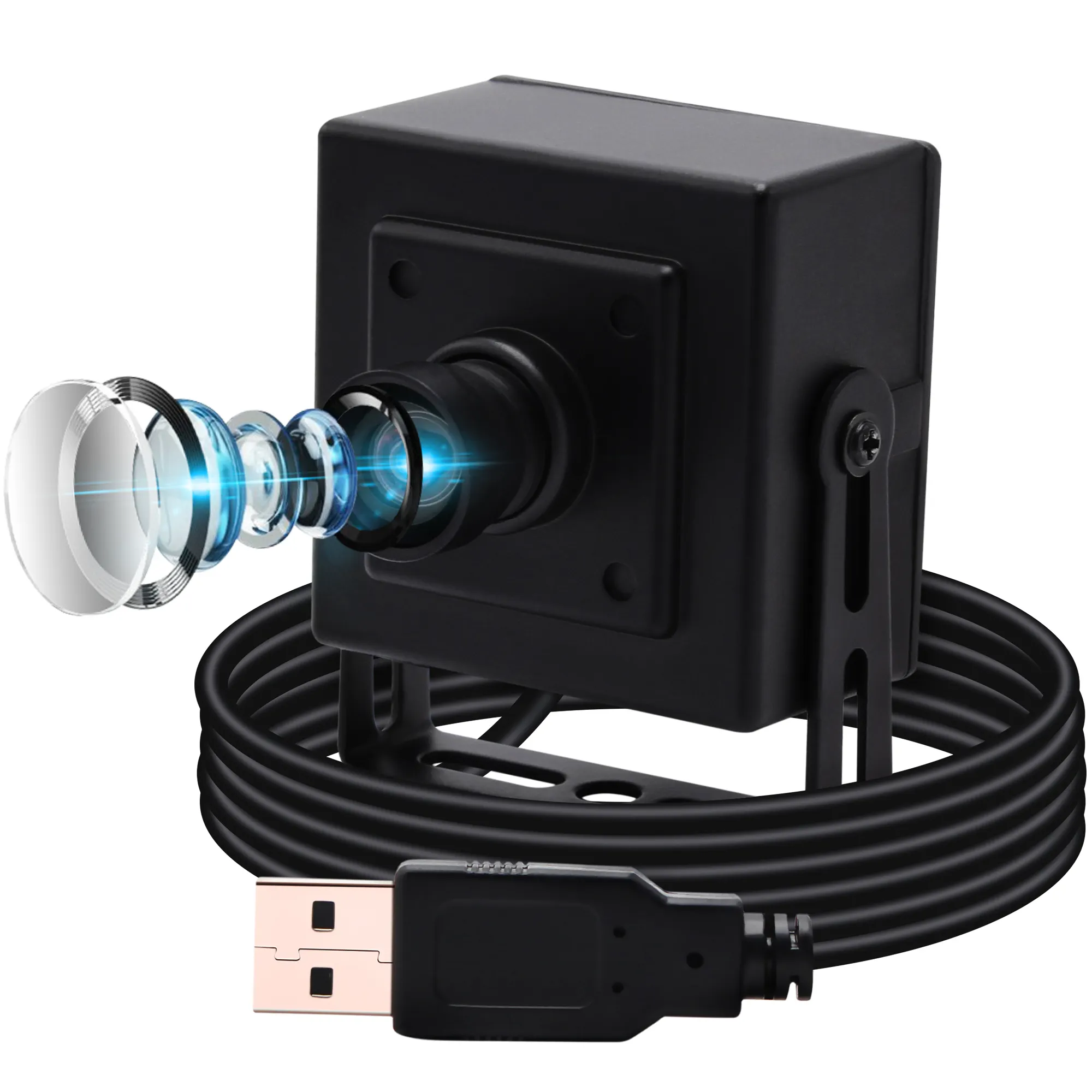 ELP 2MP 1080P 30fps H.264 Sony IMX323 0.01Lux cámara USB con micrófono 100 grado No lente distorsión de Video USB cámara para PC/ordenador portátil