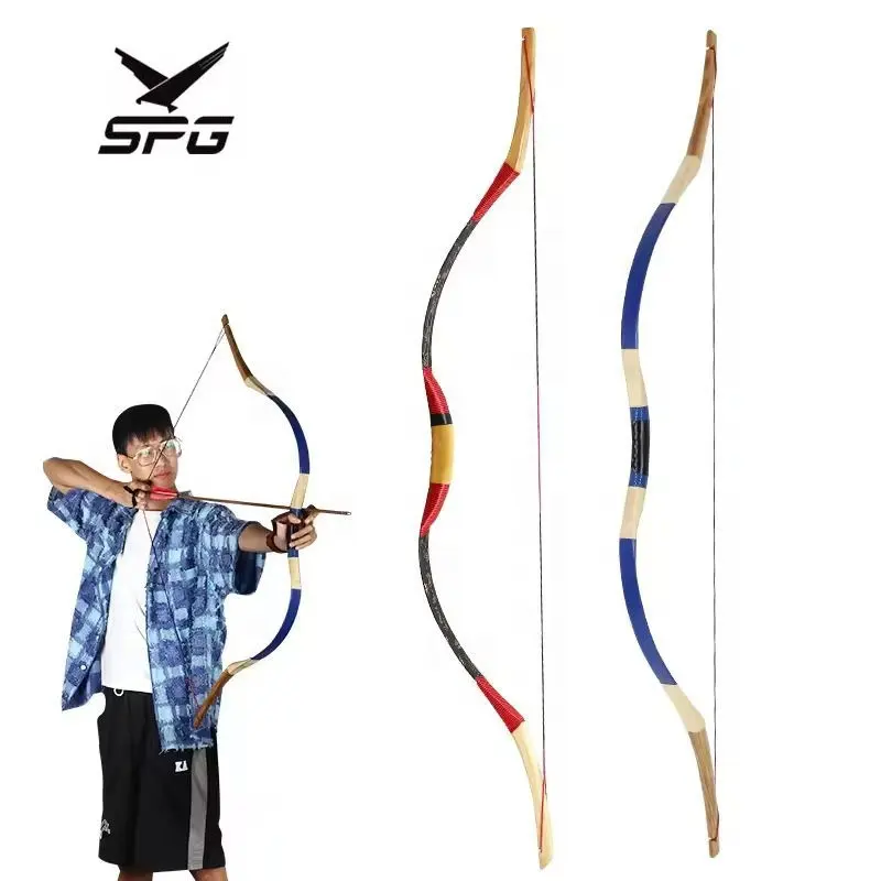 SPG Horse Bow Traditional Recurve Bow Archery Outdoor Hunting Pure Handmade Traditional Long Bow