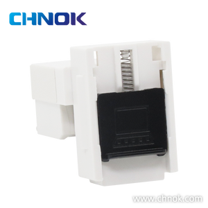 RJ45 UTP以太网5e类/6类/6a类/78p8c类90度无工具黑门网络信息模块化梯形插孔 - Product Image 2