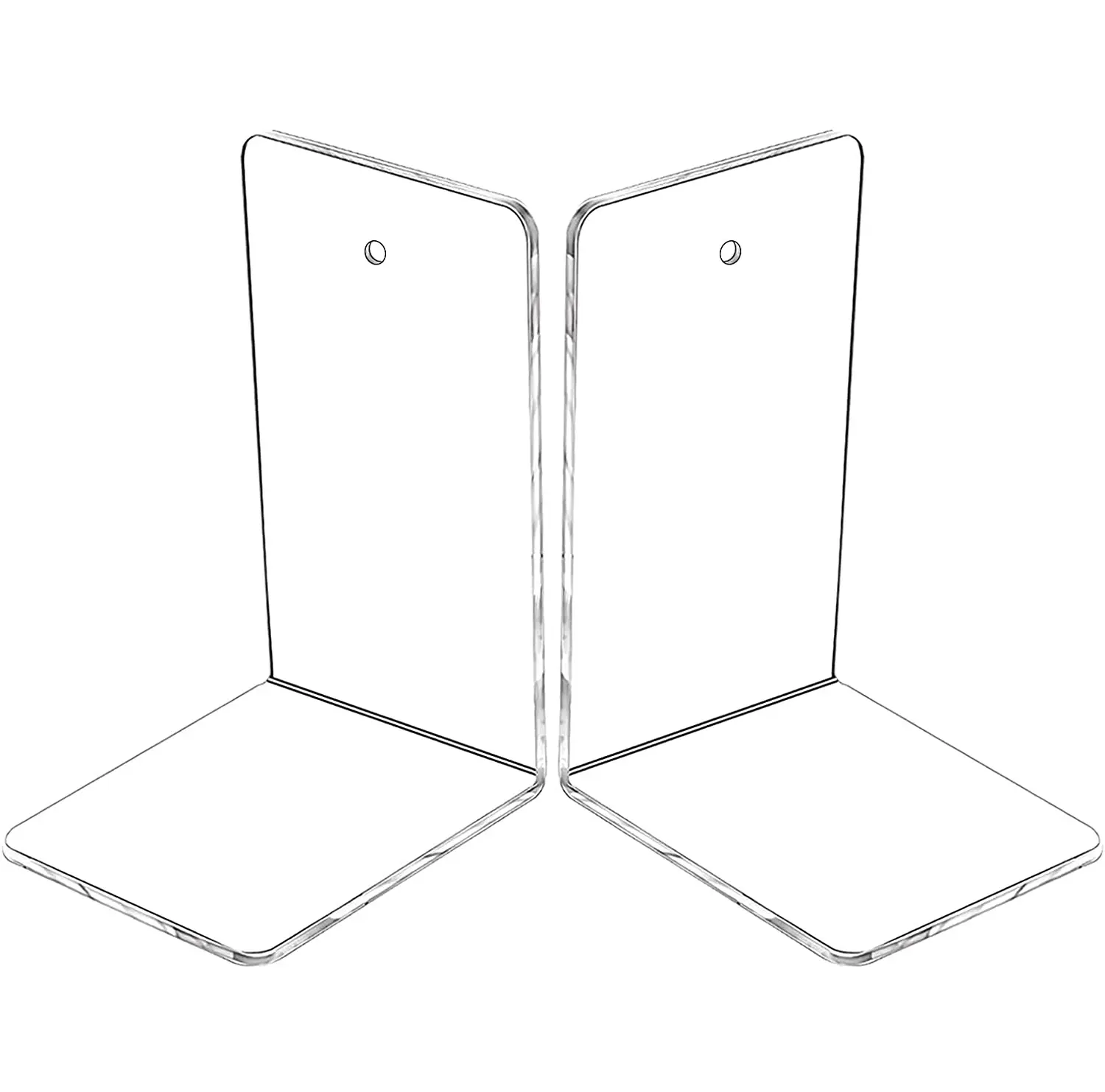 透明なプラスチック製のアクリルブックエンド2 PCSブックエンドシェルフオーガナイザー本棚ヘビーデューティーブックエンドとデスクトップオーガナイザー