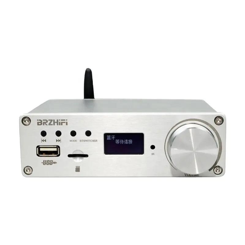 Brzhifi amplificador estéreo c40 2.0, novo amplificador com controle remoto, digital tpa3250 130w * 2 bt5.0, usb, cartão tf