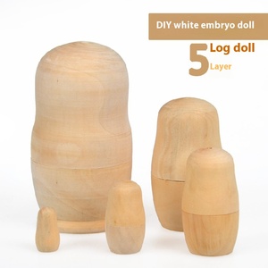 X-ND001 5 adet Freehand boyama el yapımı özel rus ahşap matryopainting yerleştirme bebekler Set boş - Product Image 3