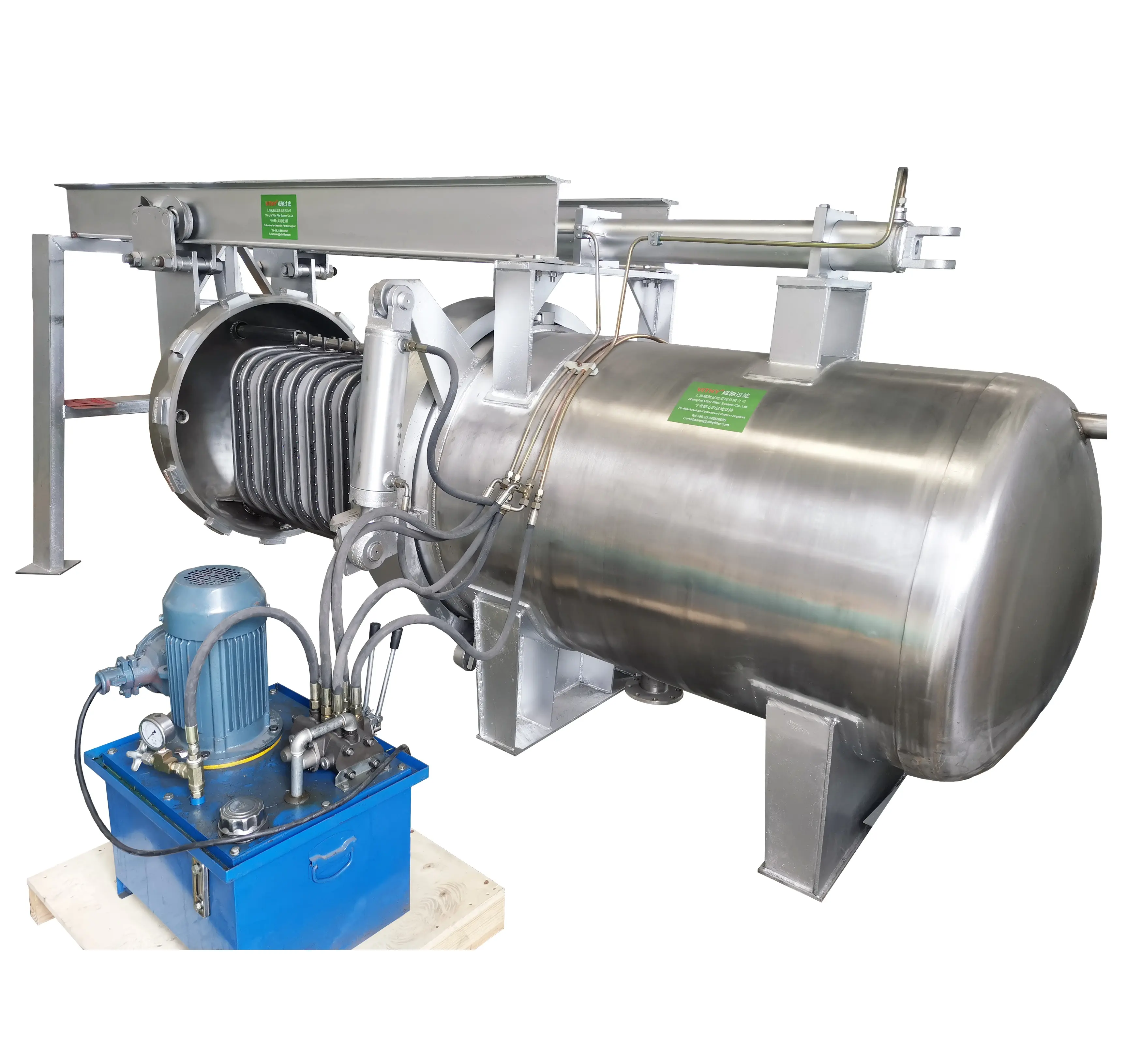Macchina automatica del filtro a foglia a pressione orizzontale per la lavorazione dell'olio sbiancato 5-200 m2