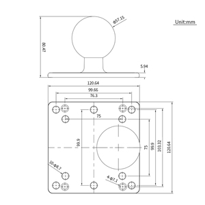 Vints เมาท์บอลคู่กับฐาน1 "x 2" และแผ่น VESA ขนาด100x100มม. พร้อมแขน33ซม. เข้ากันได้กับ RAM Mounts - Product Image 5